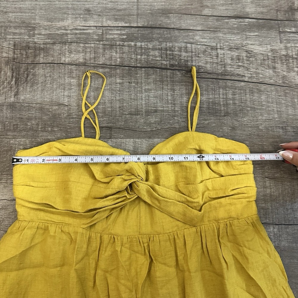 JOIE Chayton Midi Tiered‎ Dress Yellow Sundress In Sulphur Mustard Women's 10 - Picture 3 of 10